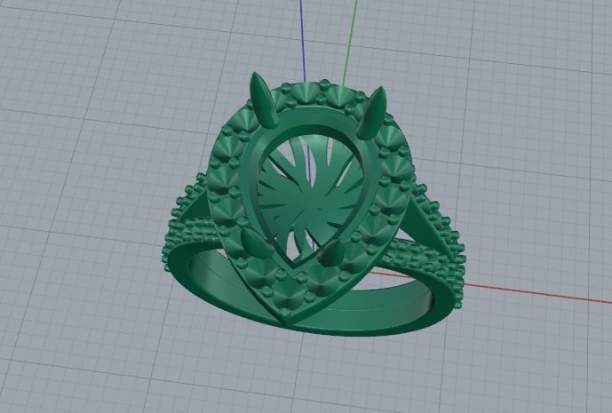 Engagement halo rings Model 3596 3D print model_2
