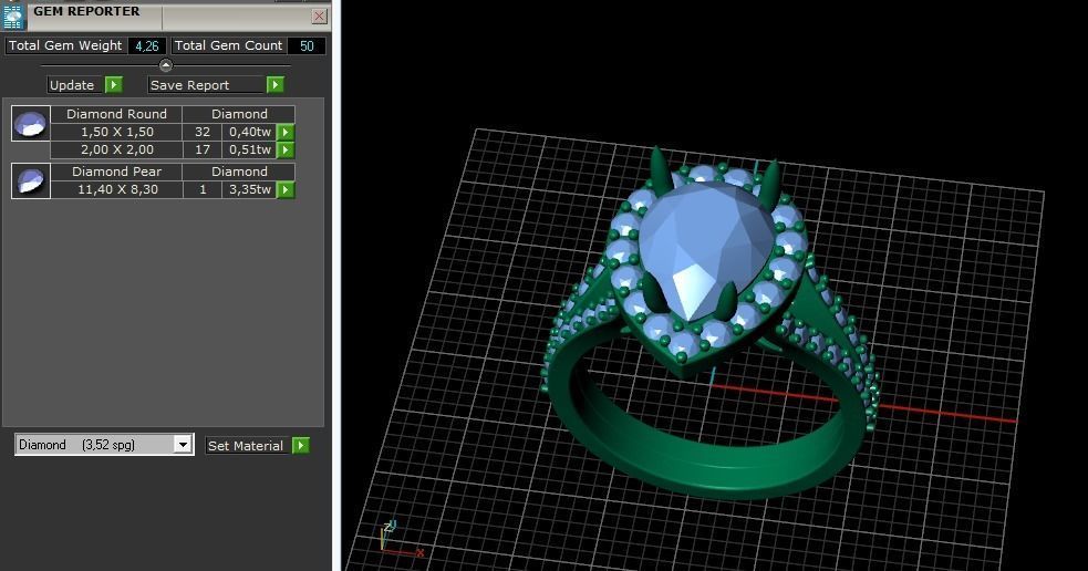 Engagement halo rings Model 3596 3D print model_9