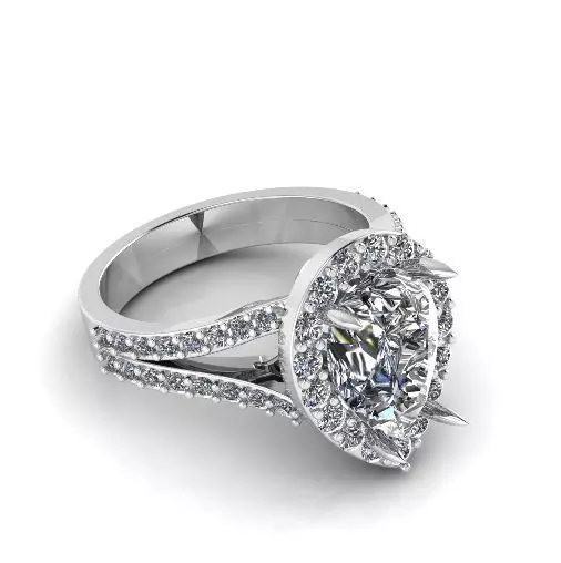 Engagement halo rings Model 3596 3D print model_0