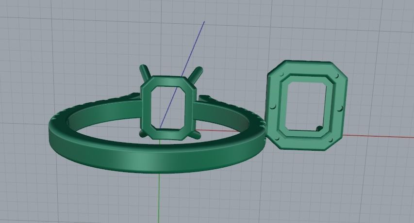 Engagement halo rings Model 3591 3D print model_4