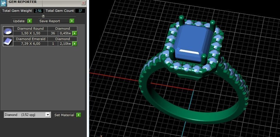 Engagement halo rings Model 3591 3D print model_9