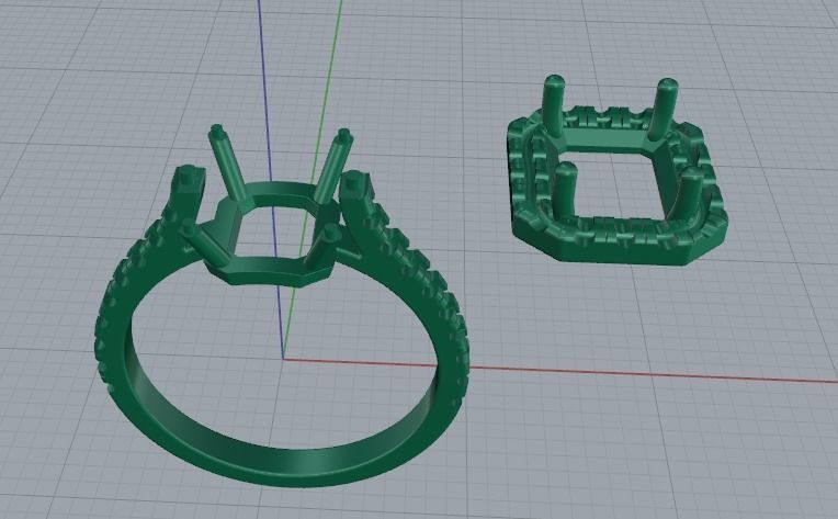 Engagement halo rings Model 3591 3D print model_2