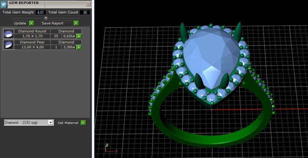Engagement halo rings Model 3590 3D print model_9
