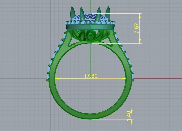 Engagement halo rings Model 3590 3D print model_5