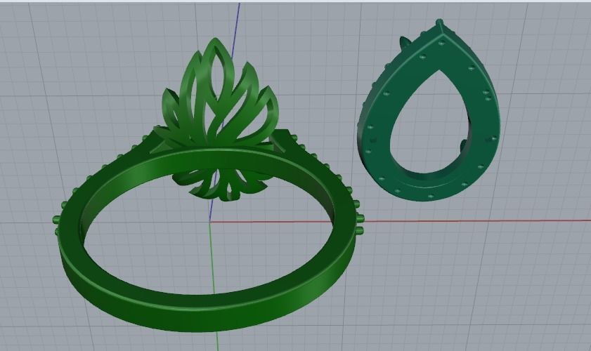 Engagement halo rings Model 3590 3D print model_3
