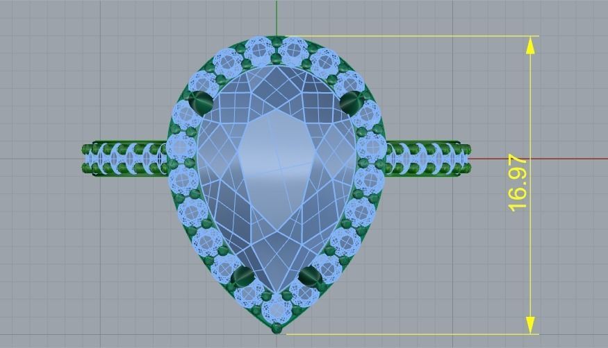 Engagement halo rings Model 3590 3D print model_6