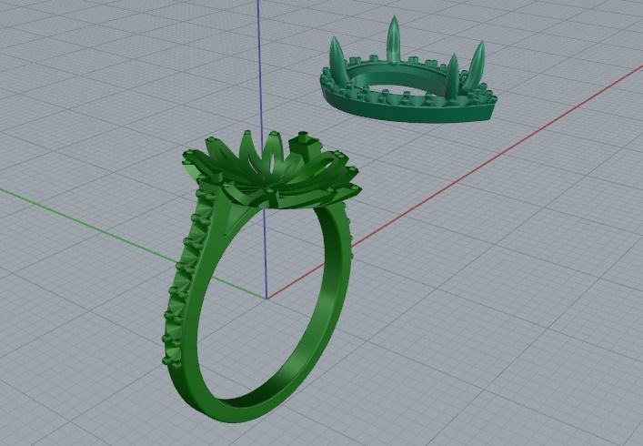 Engagement halo rings Model 3590 3D print model_4