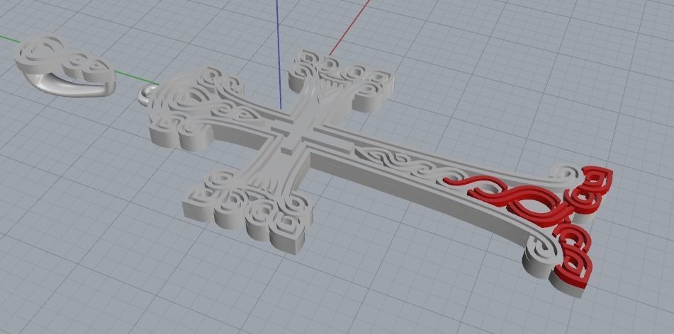 Pendant cross Model 3583 3D print model_5
