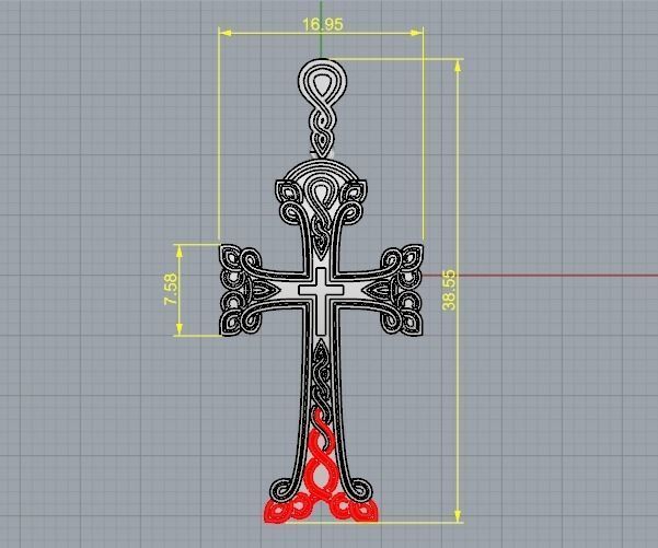 Pendant cross Model 3583 3D print model_6