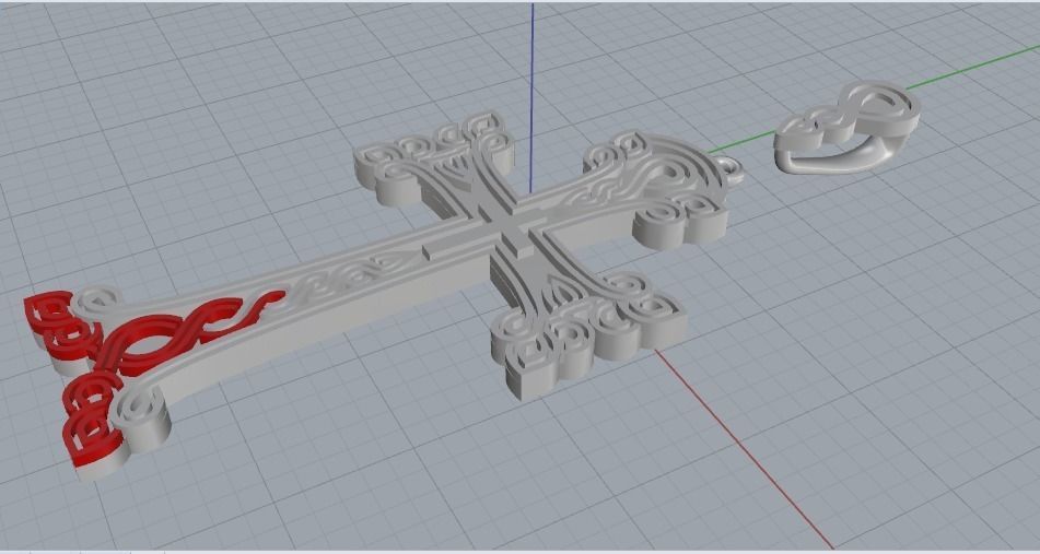 Pendant cross Model 3583 3D print model_2