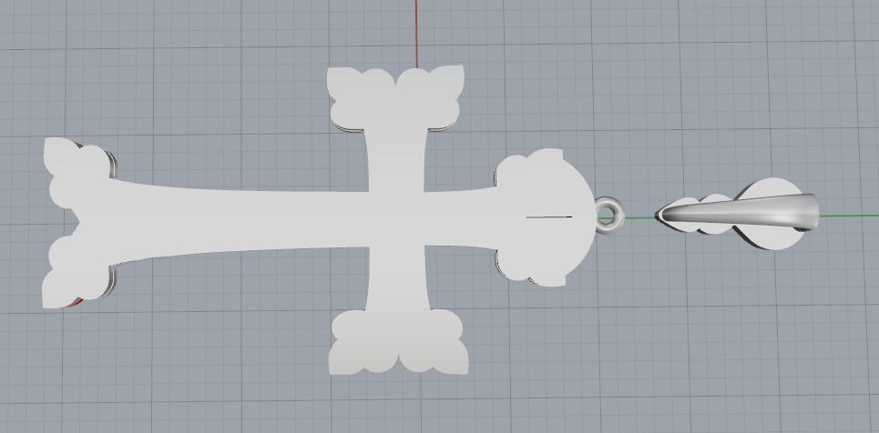 Pendant cross Model 3583 3D print model_4