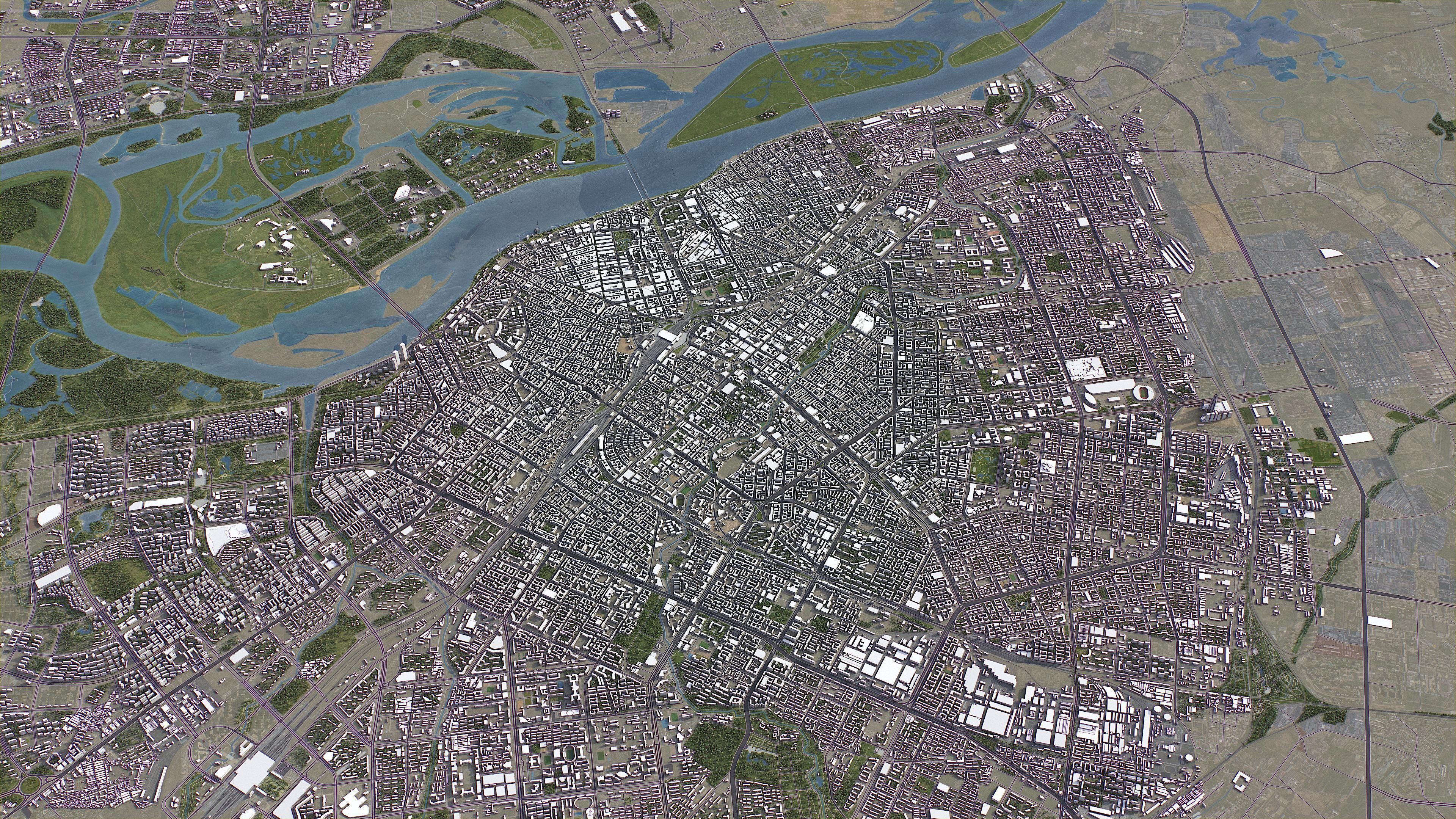 Harbin - 3D City Model Low-poly 3D model_12