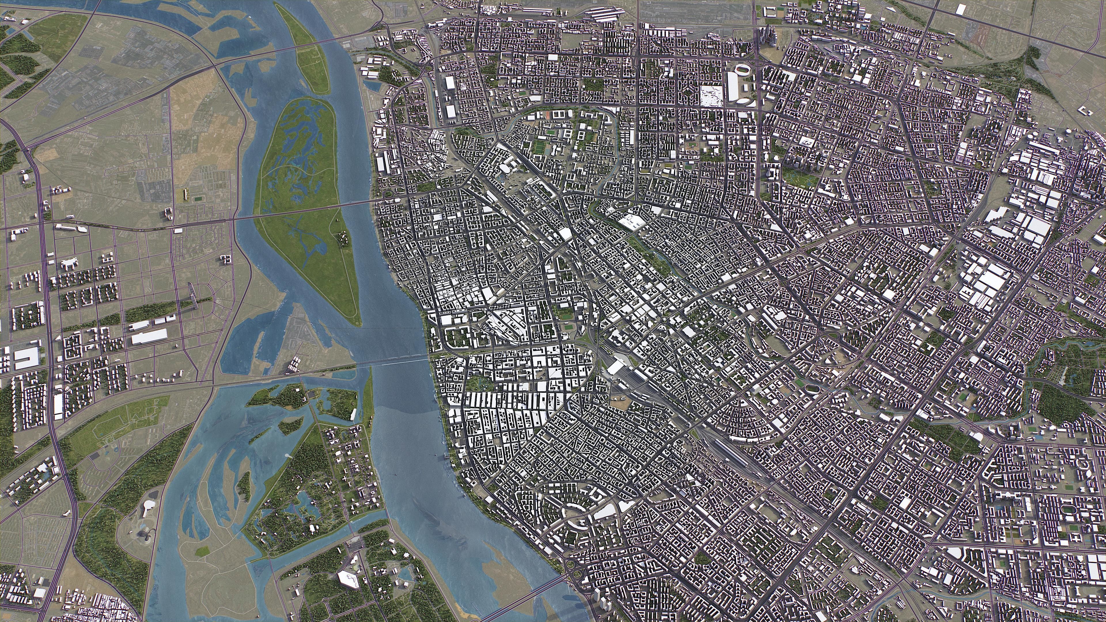 Harbin - 3D City Model Low-poly 3D model_8