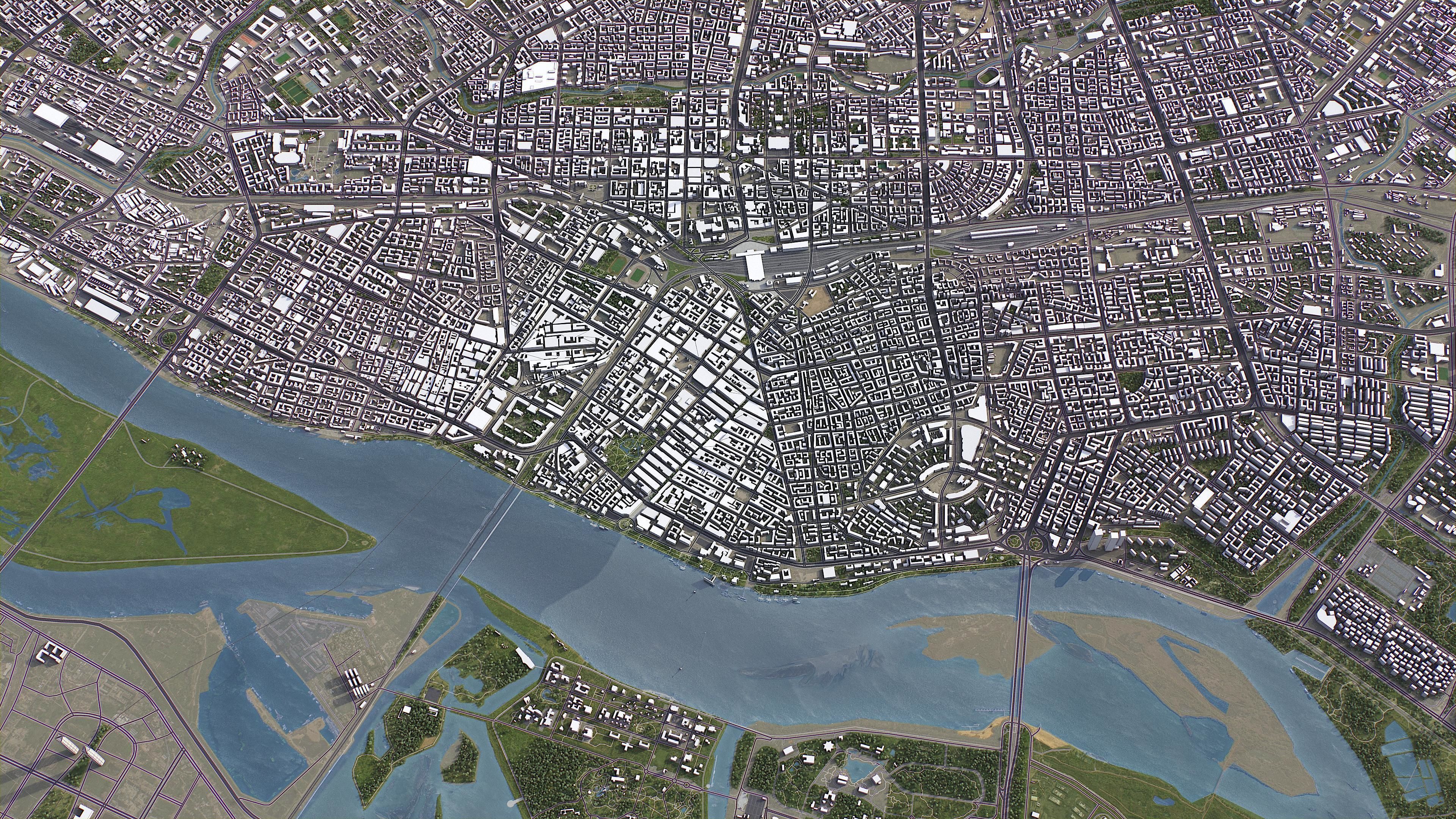 Harbin - 3D City Model Low-poly 3D model_9