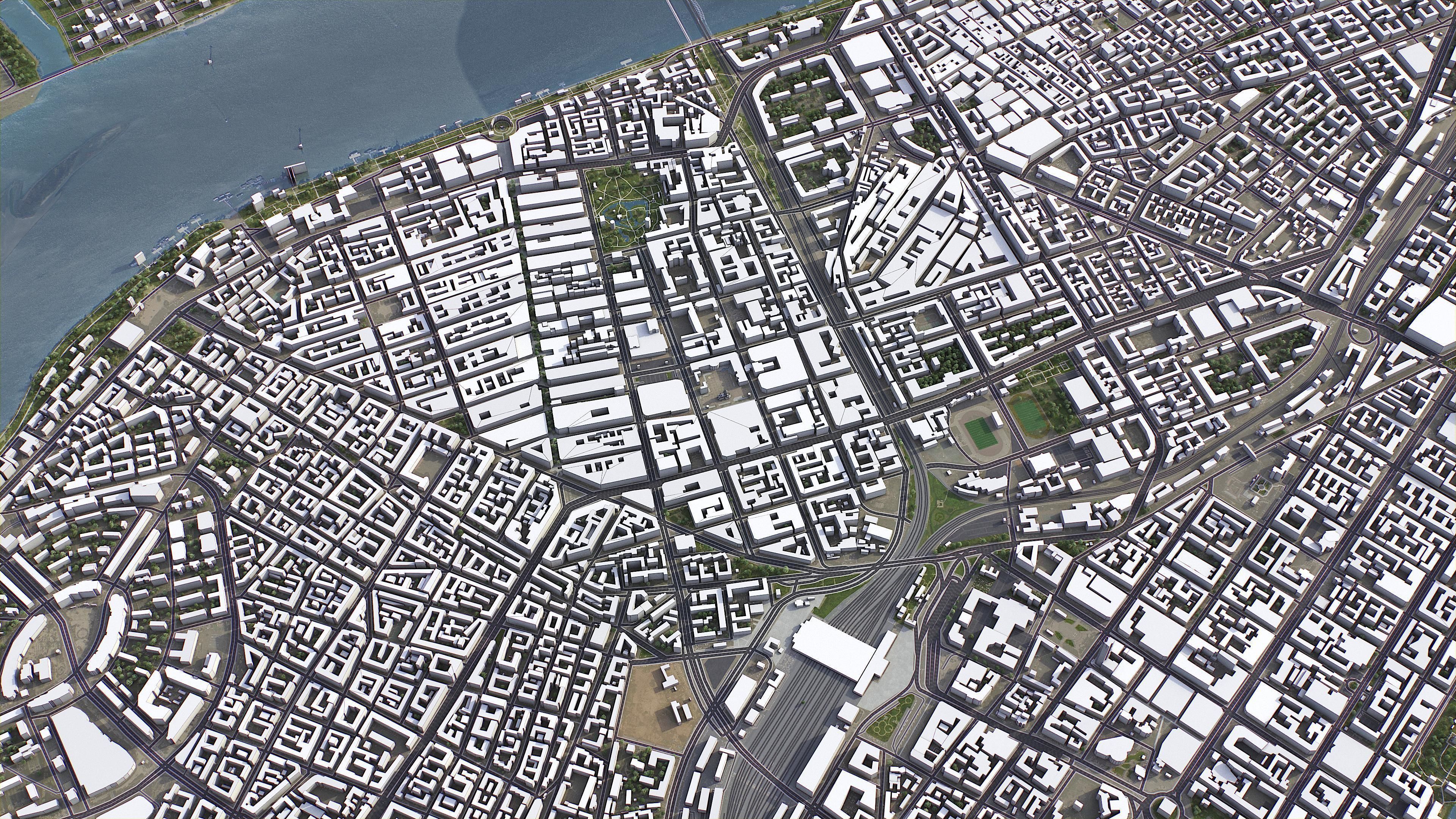 Harbin - 3D City Model Low-poly 3D model_1