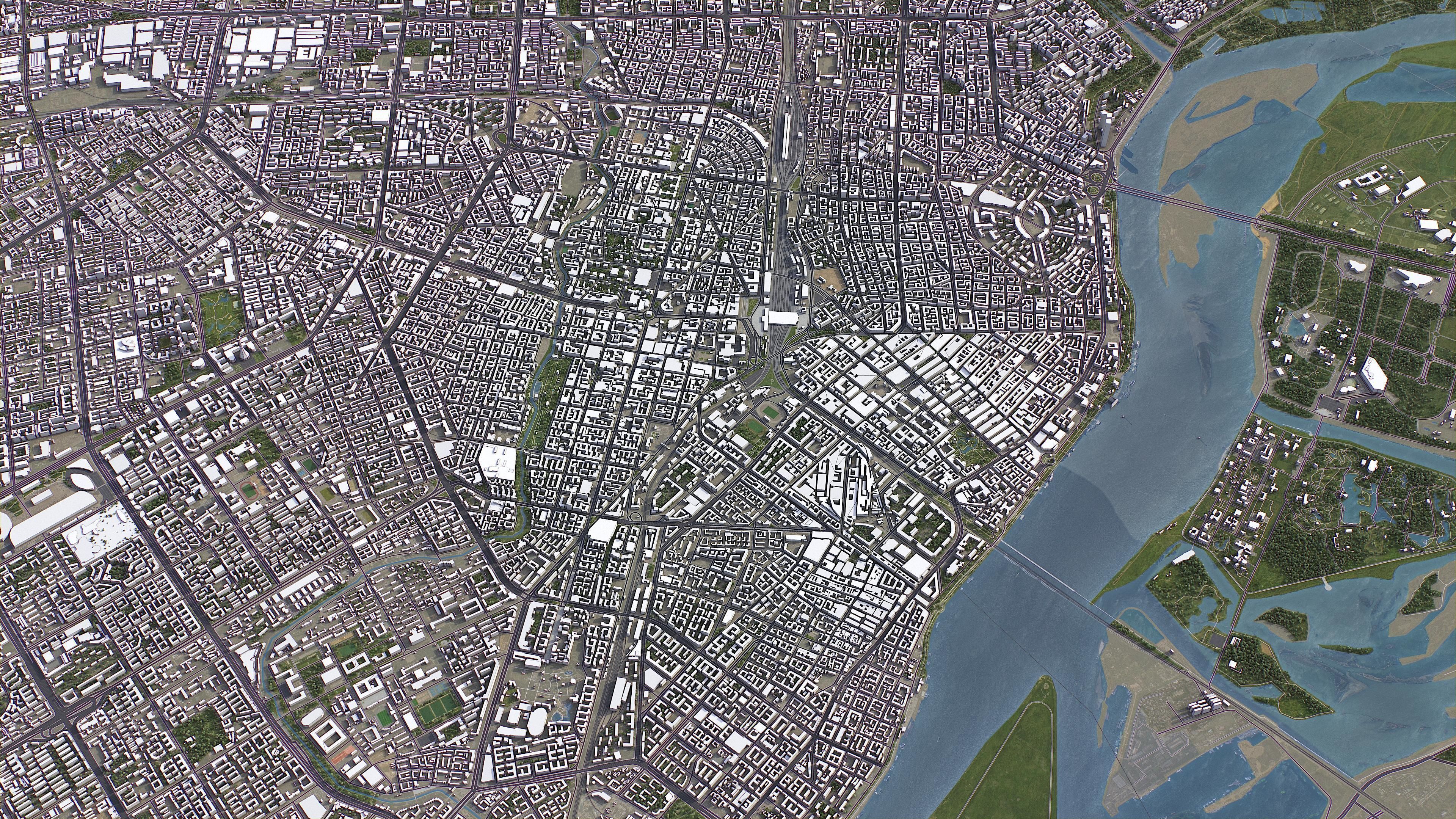 Harbin - 3D City Model Low-poly 3D model_10