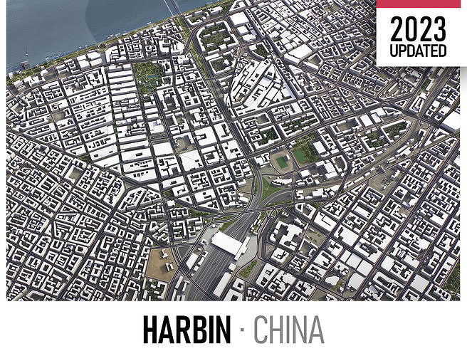 Harbin Low-poly 3D model