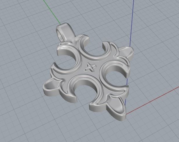 Pendant cross Model 3574 3D print model_2