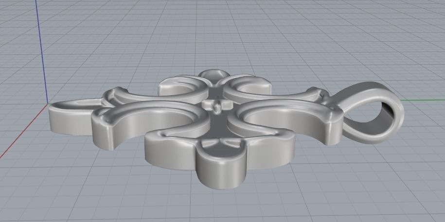Pendant cross Model 3574 3D print model_3