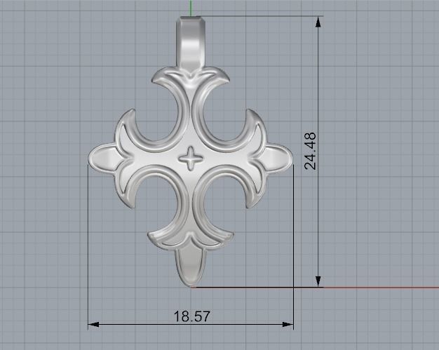 Pendant cross Model 3574 3D print model_6