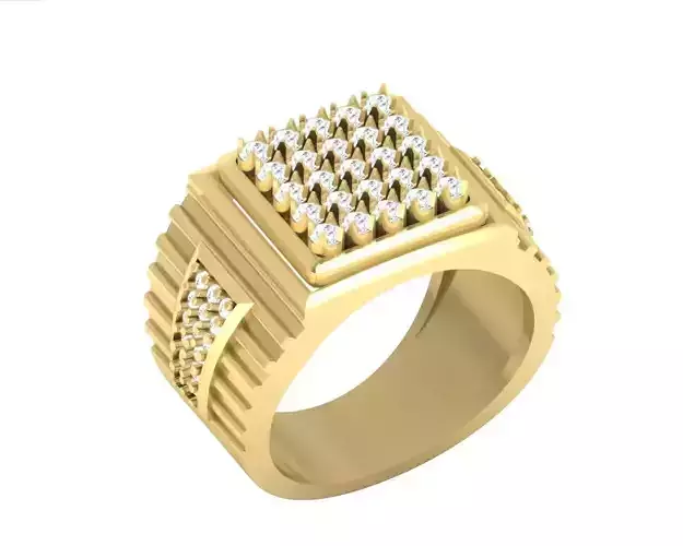 signet ring with stones b-27