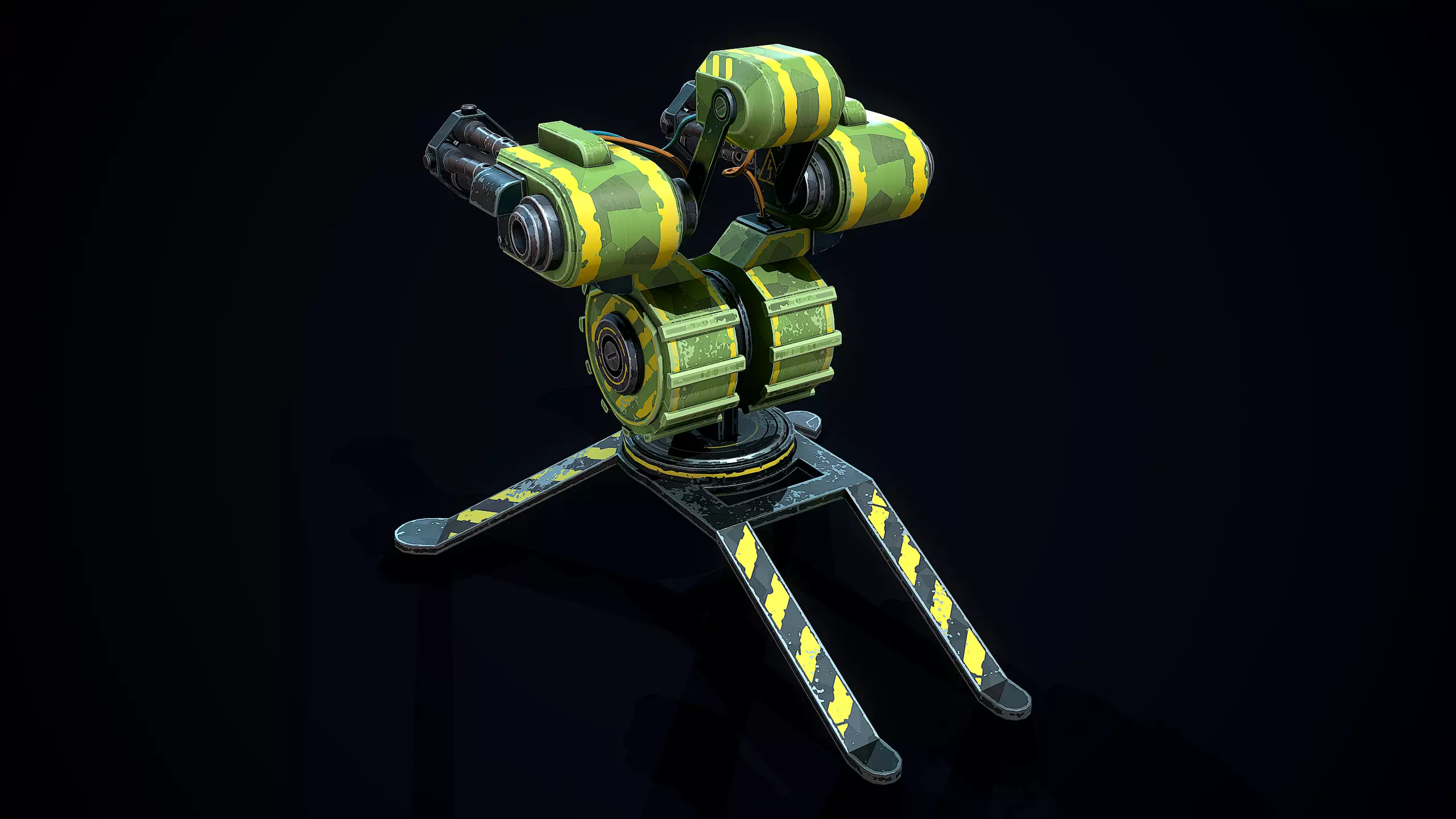 Stylized Sentry Gun Low-poly 3D model_6