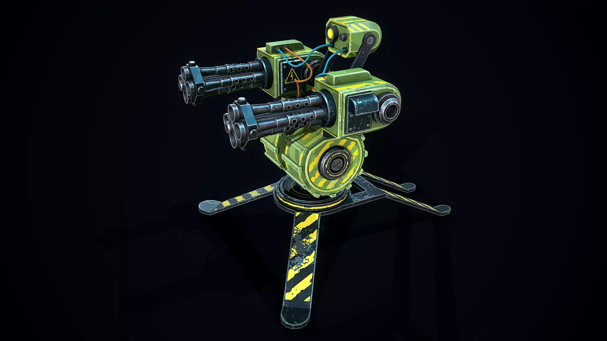 Stylized Sentry Gun Low-poly 3D model_4