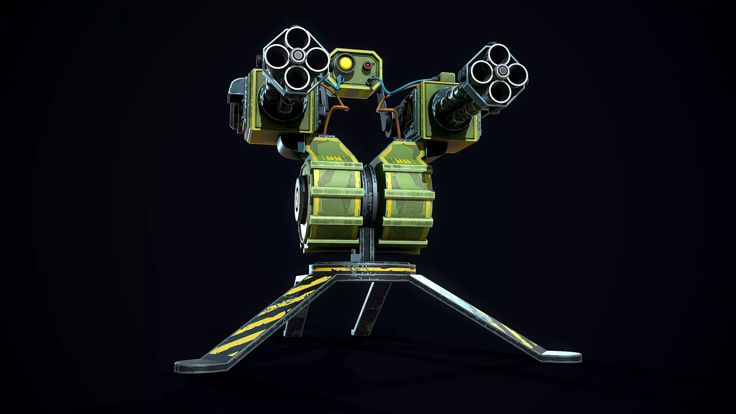 Stylized Sentry Gun Low-poly 3D model_5