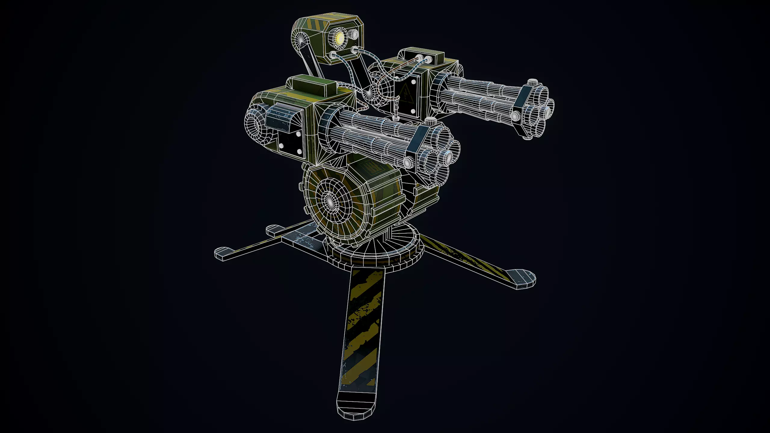 Stylized Sentry Gun Low-poly 3D model_8