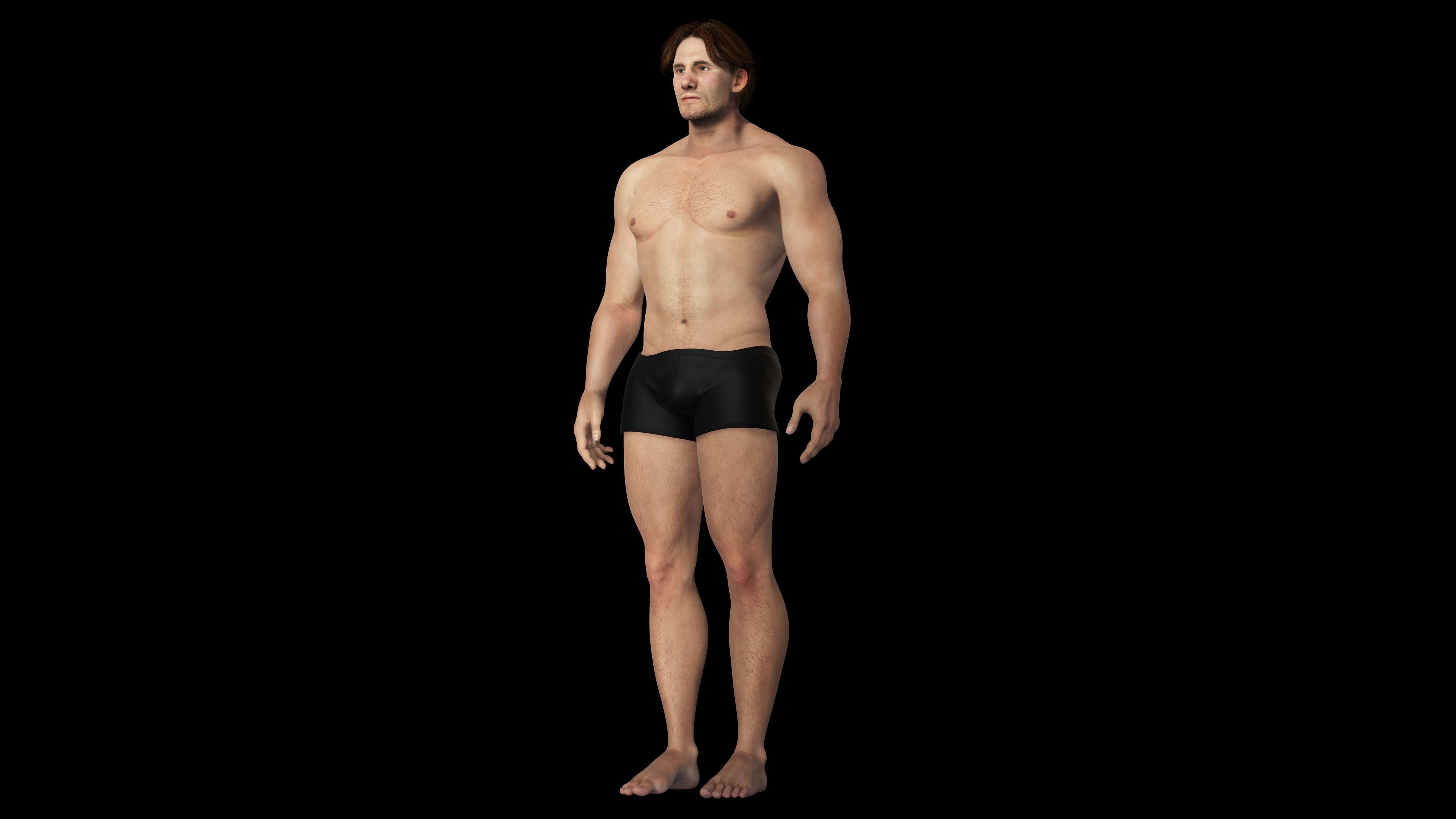 Free Male Body-low poly Free low-poly 3D model_14