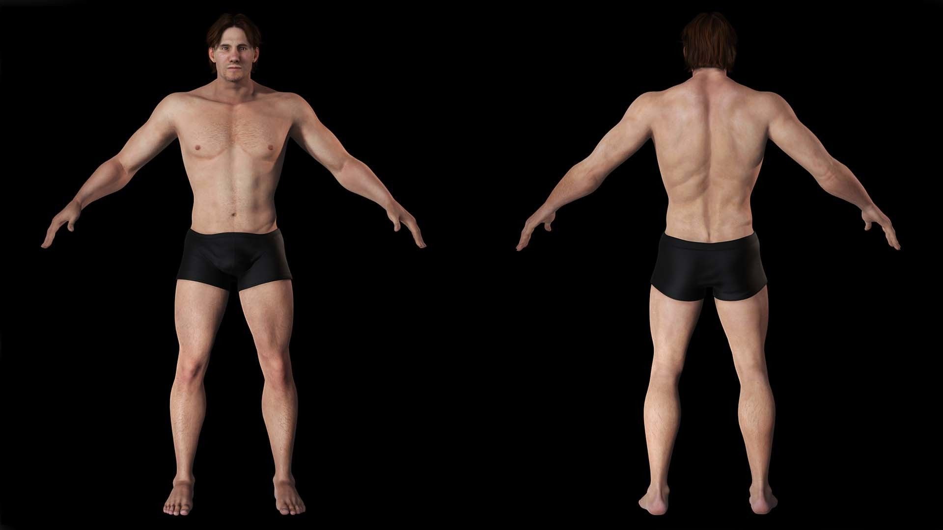 Free Male Body-low poly Free low-poly 3D model_4