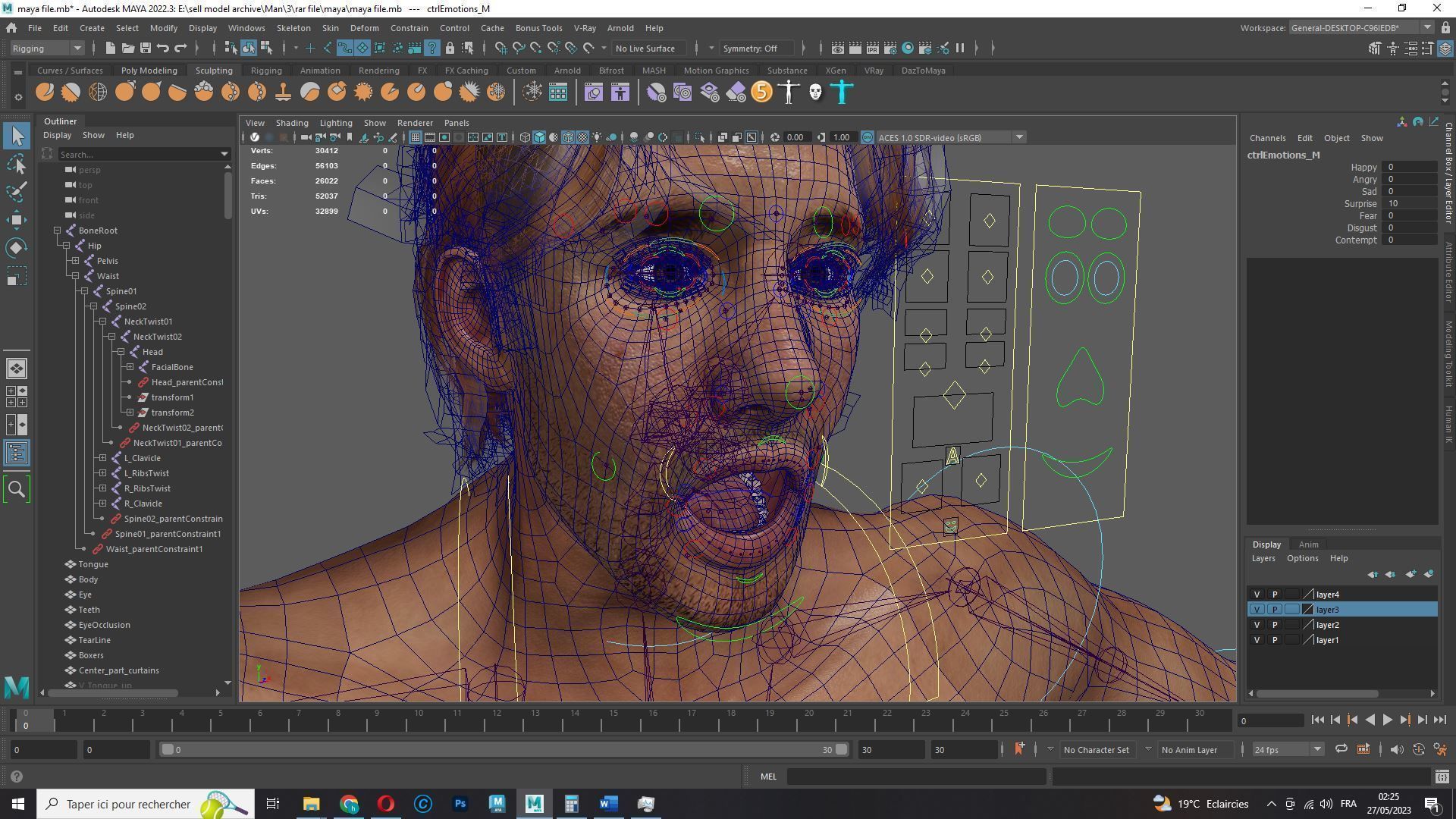 Free Male Body-low poly Free low-poly 3D model_28
