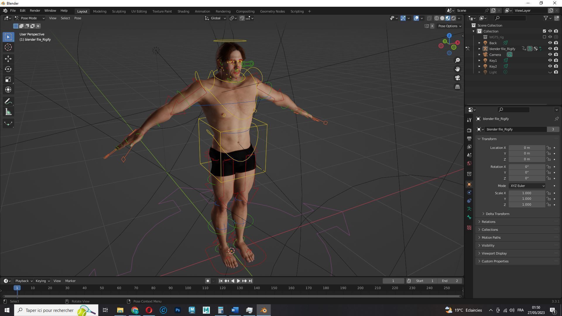 Free Male Body-low poly Free low-poly 3D model_21
