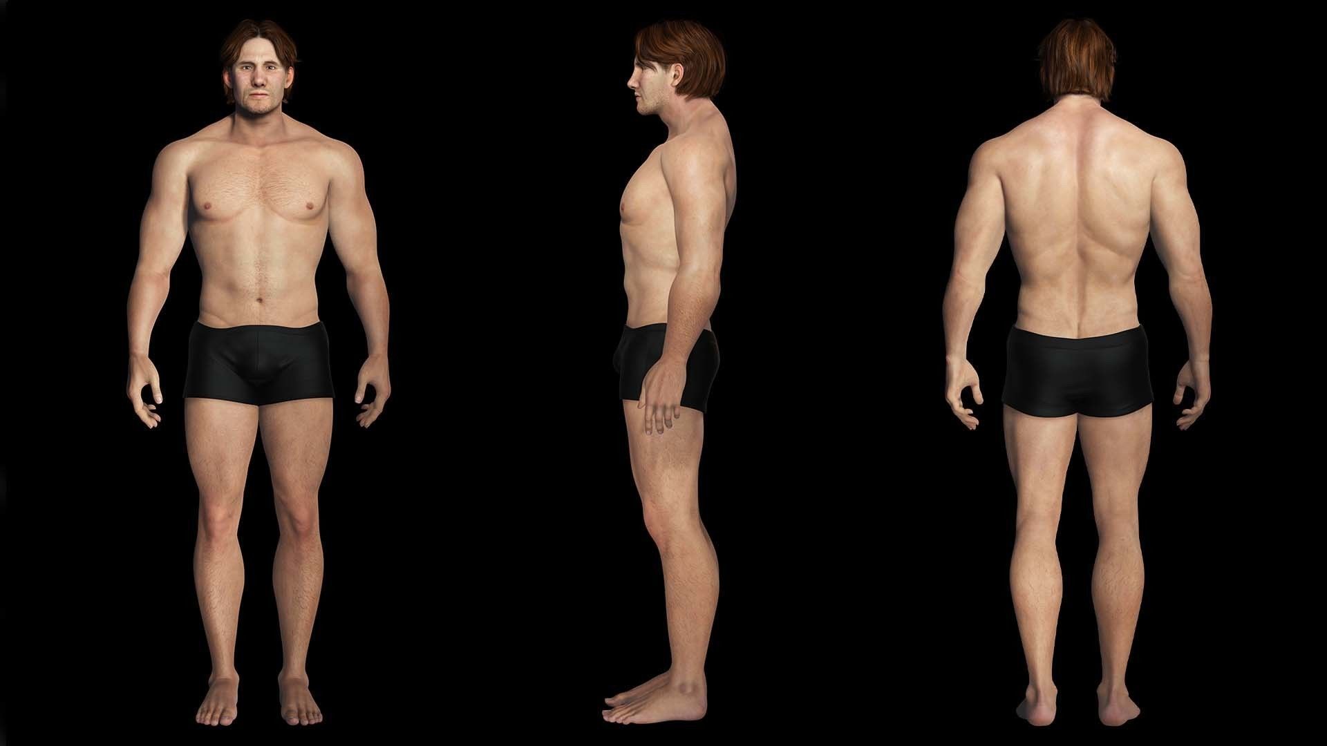 Free Male Body-low poly Free low-poly 3D model_3
