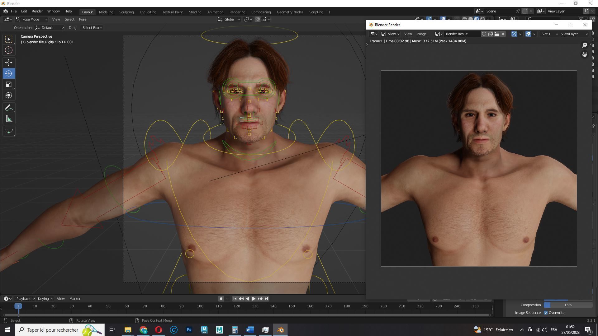Free Male Body-low poly Free low-poly 3D model_23