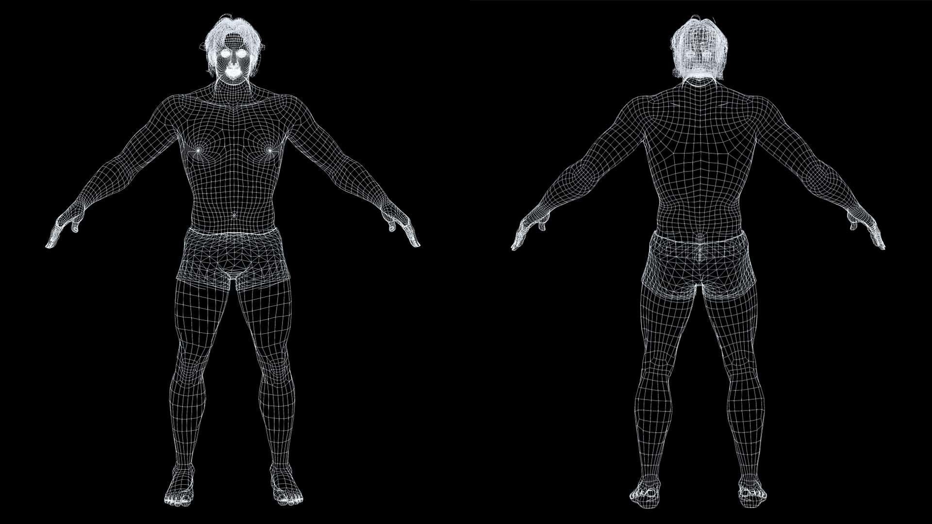 Free Male Body-low poly Free low-poly 3D model_17