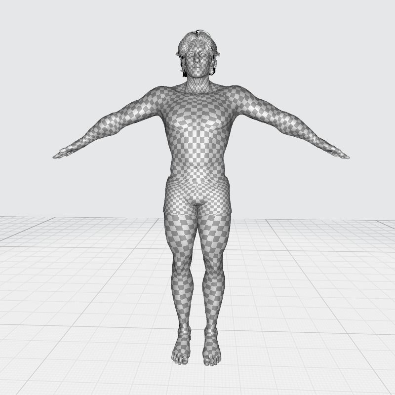 Free Male Body-low poly Free low-poly 3D model_30