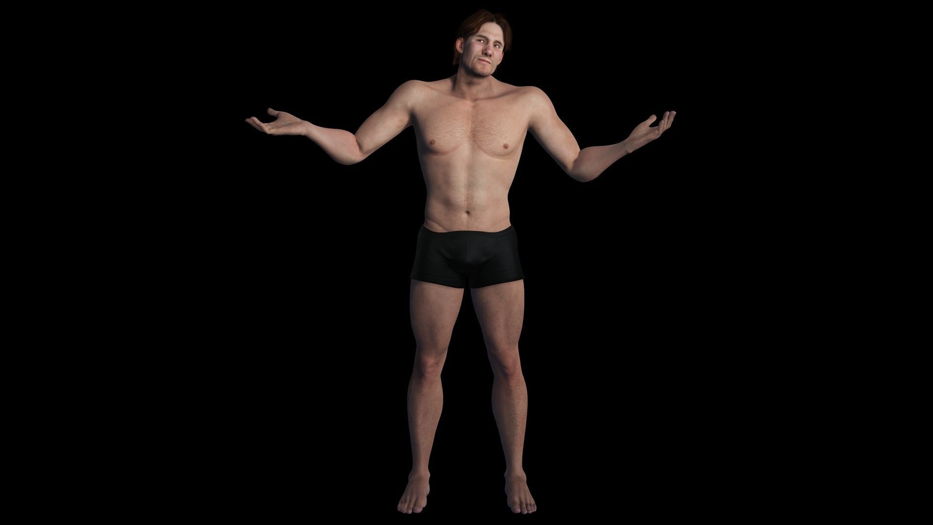 Free Male Body-low poly Free low-poly 3D model_16