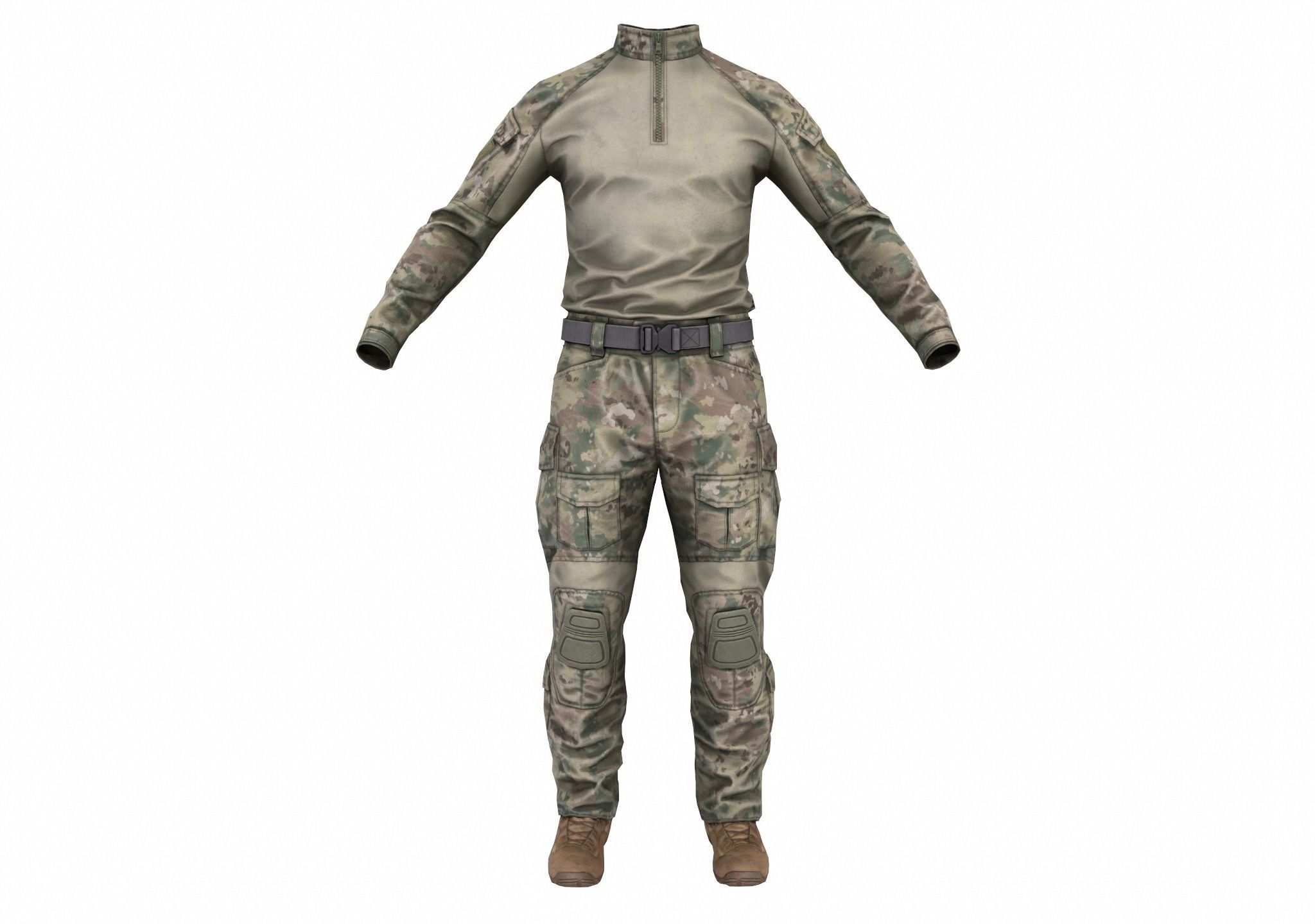 MILITARY Game Ready Crye G3 Uniform  Low-poly 3D model_2