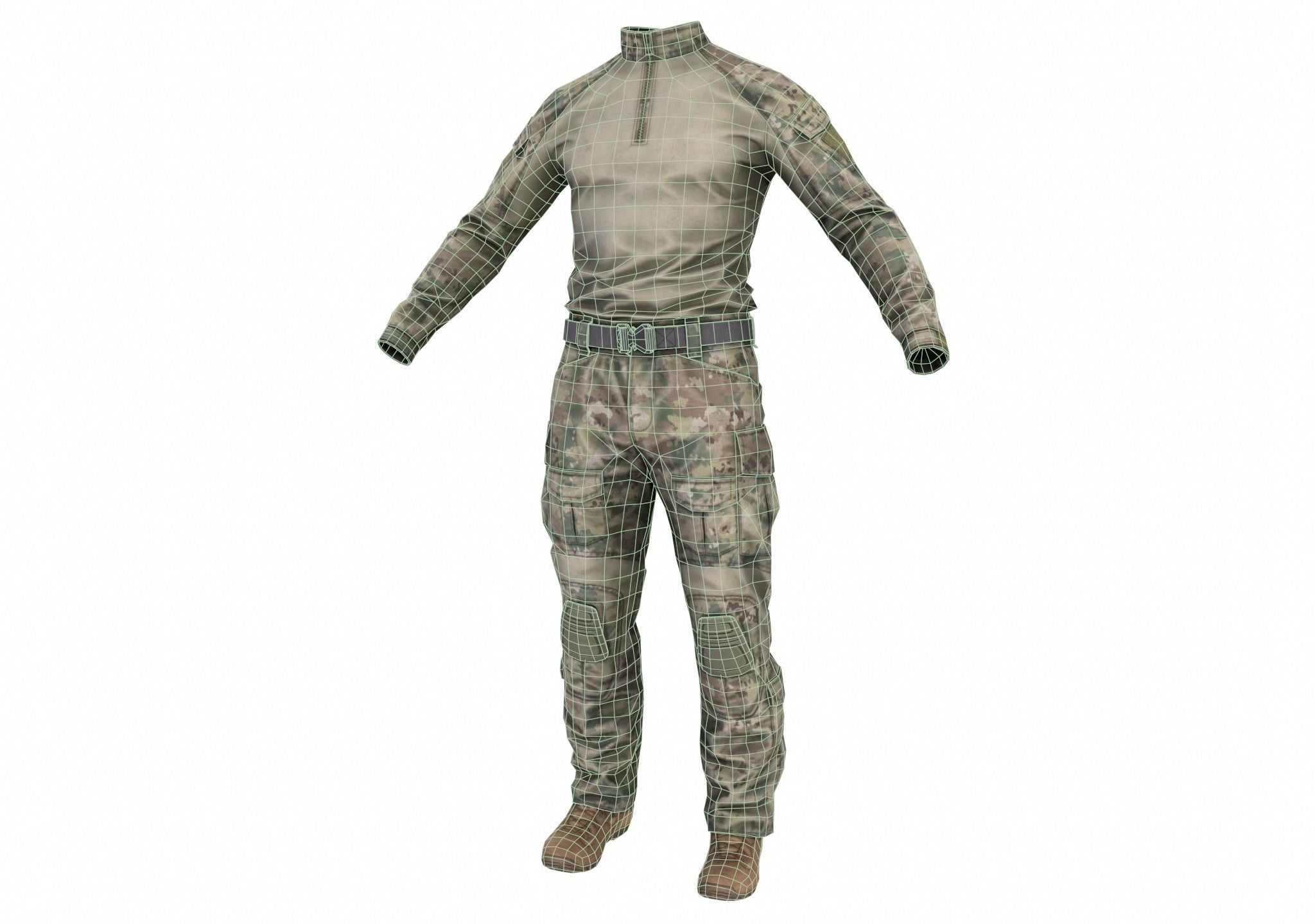 MILITARY Game Ready Crye G3 Uniform  Low-poly 3D model_26