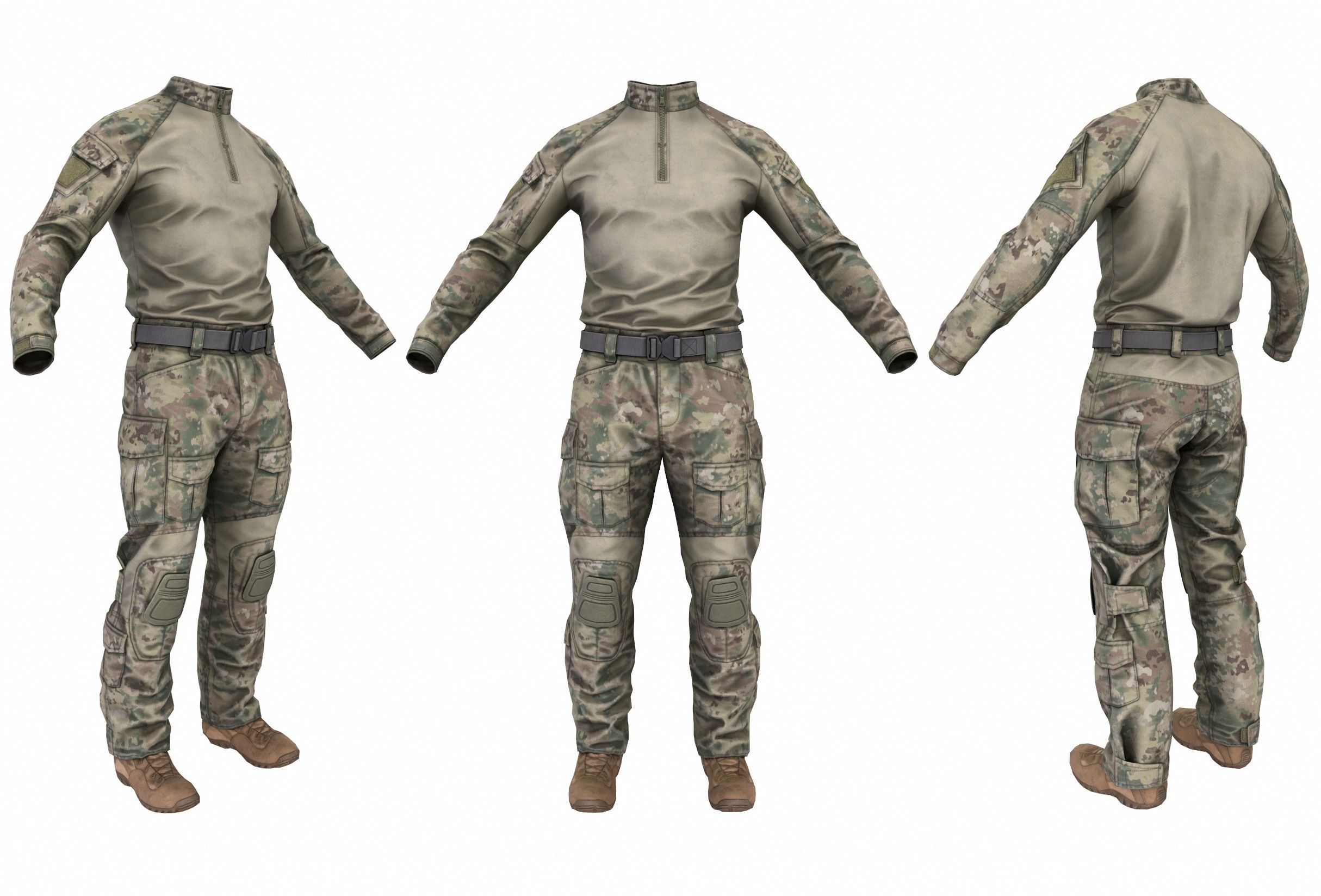 MILITARY Game Ready Crye G3 Uniform  Low-poly 3D model_1