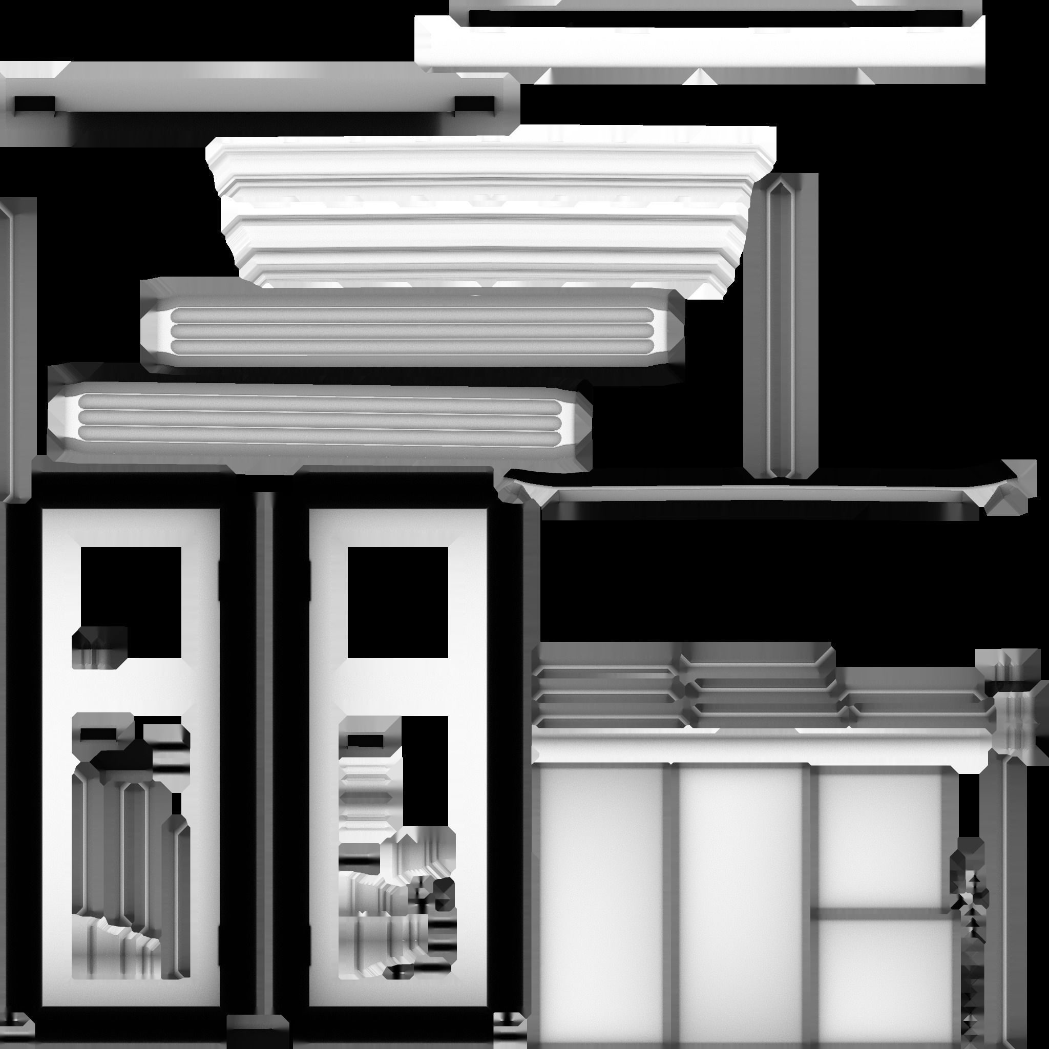 Window Styles Exterior Architecture Facade Design Residential  Free low-poly 3D model_28
