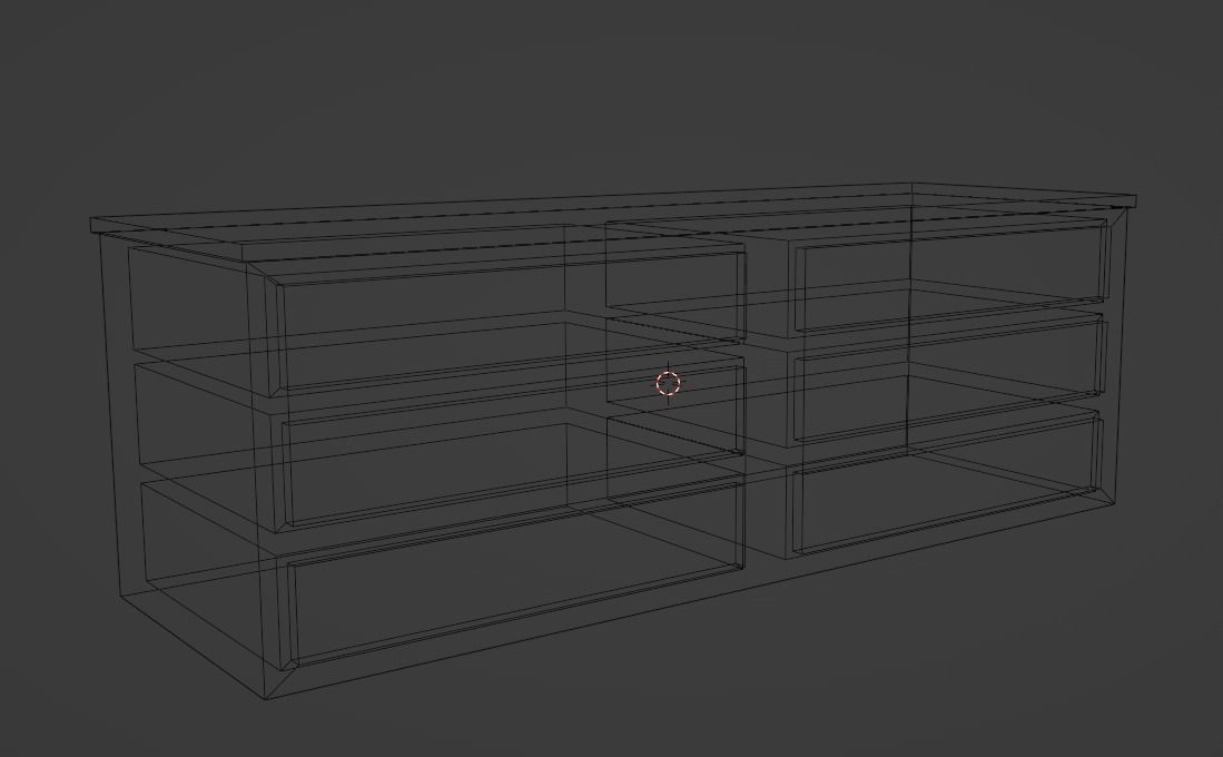 Wooden BookShelf or Counter LowPoly Game Ready Low-poly 3D model_3