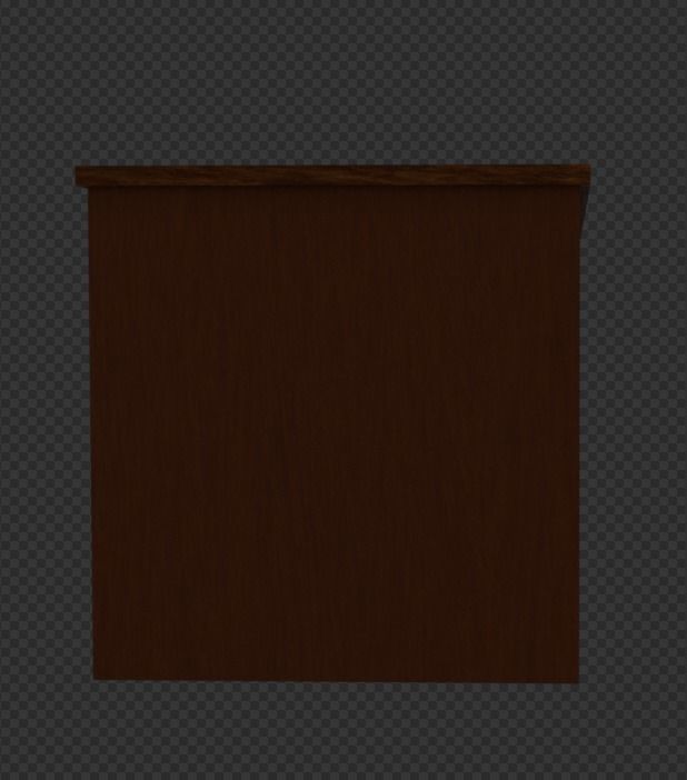 Wooden BookShelf or Counter LowPoly Game Ready Low-poly 3D model_2