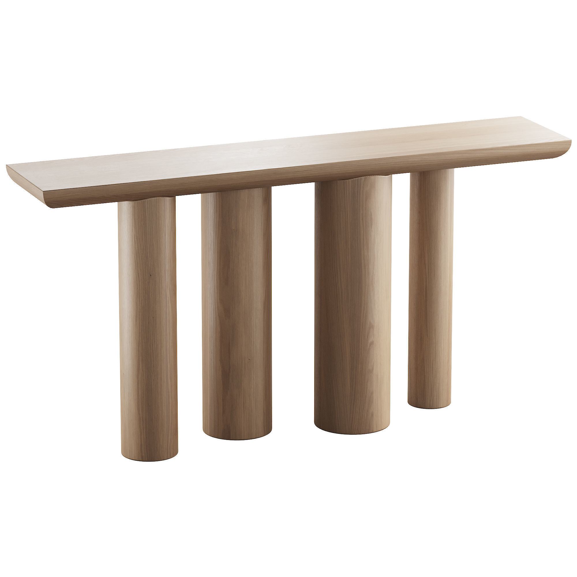 348 CB2 Crate n Barrel Bomen Natural Oak Wood Console Table 3D model_2