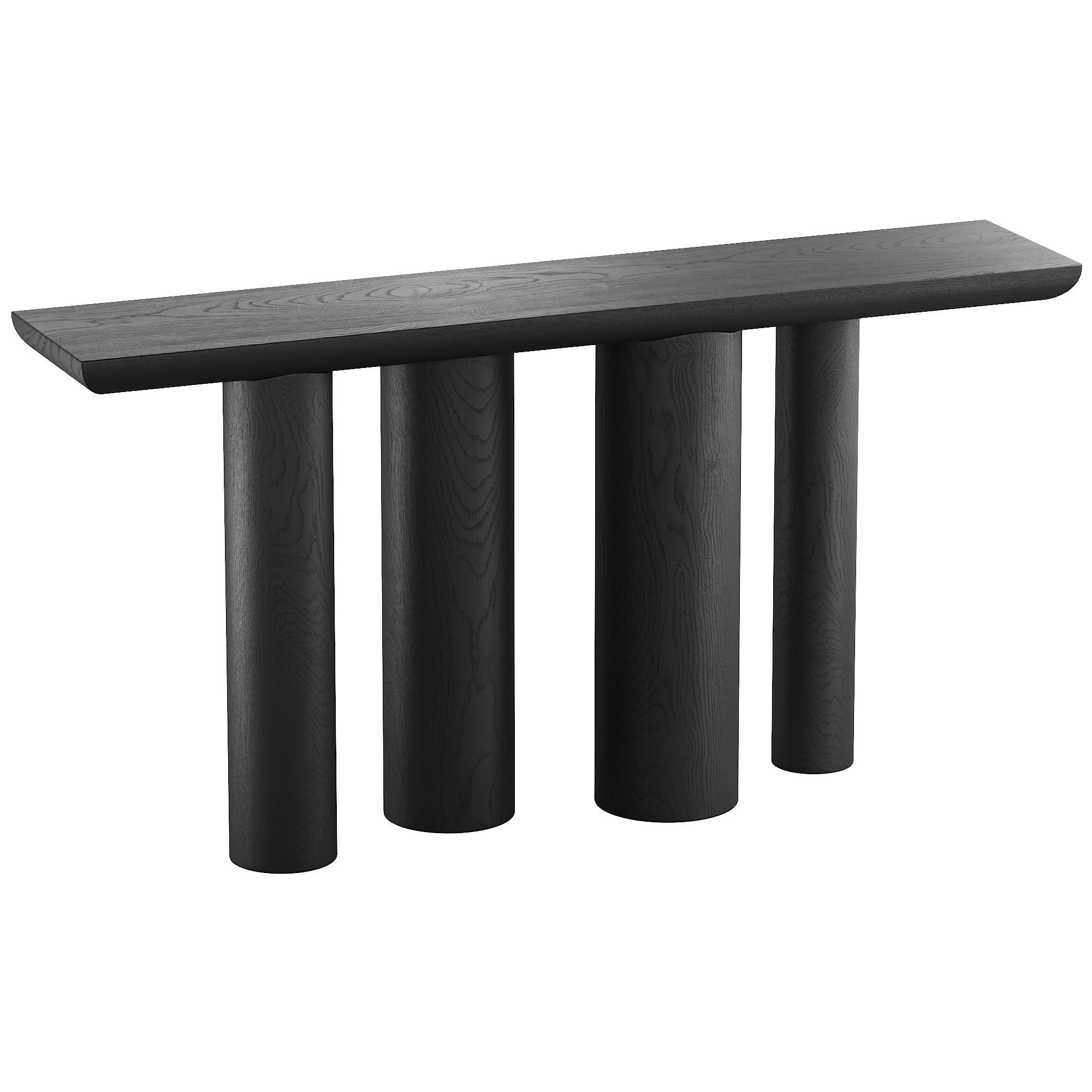 348 CB2 Crate n Barrel Bomen Natural Oak Wood Console Table 3D model_3