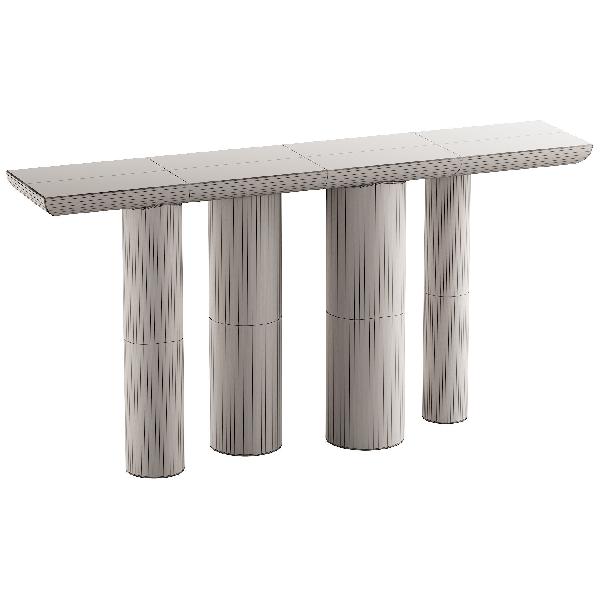 348 CB2 Crate n Barrel Bomen Natural Oak Wood Console Table 3D model_6