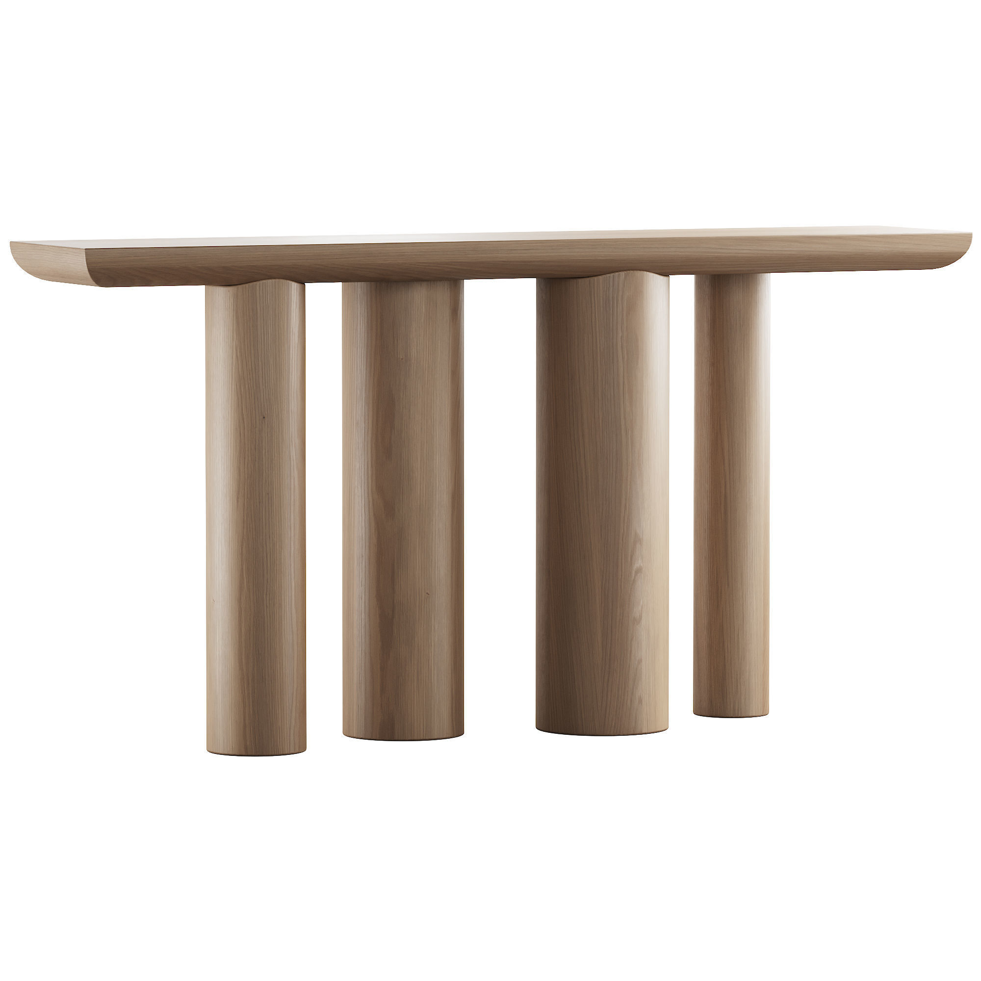 348 CB2 Crate n Barrel Bomen Natural Oak Wood Console Table 3D model_5