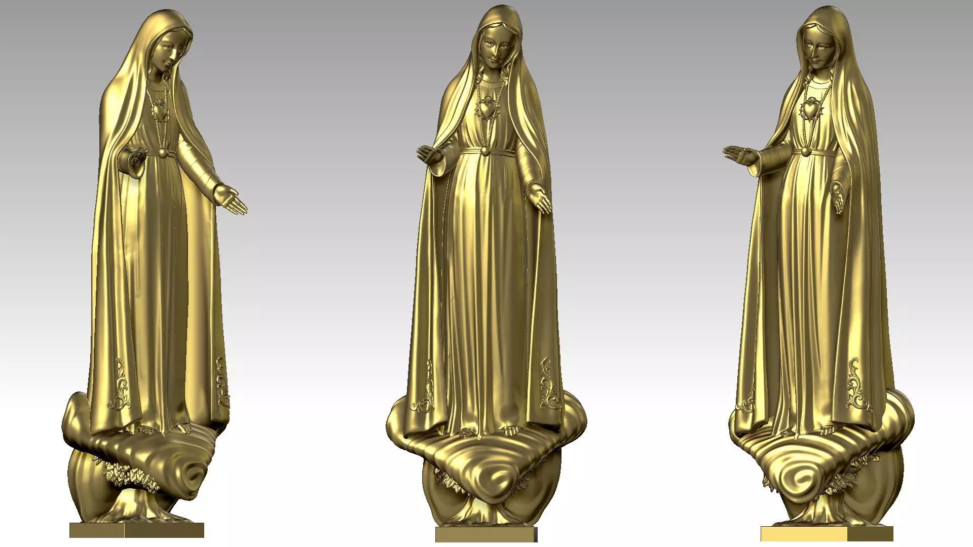 Our Lady of Fatima with holy heart - Virgin Mary 3D print model