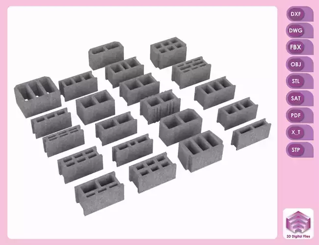 3D brick Low-poly 3D model